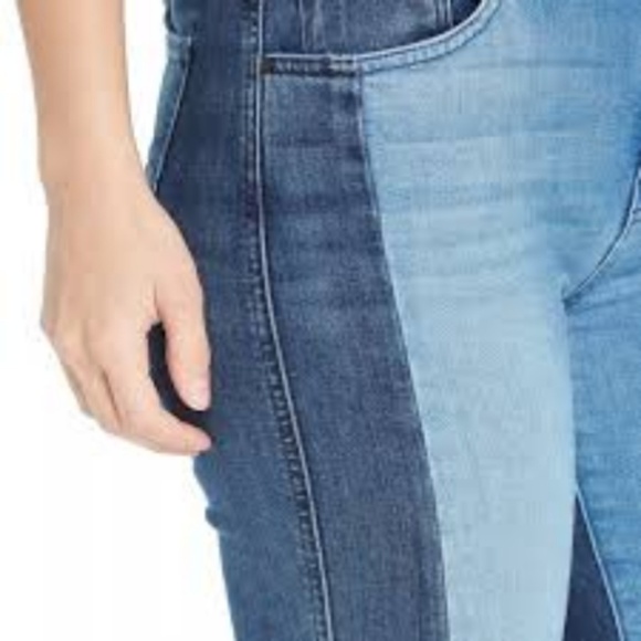 💕SANCTUARY💕 Two Tone Straight Raw Hem Crop Jeans - Picture 6 of 8